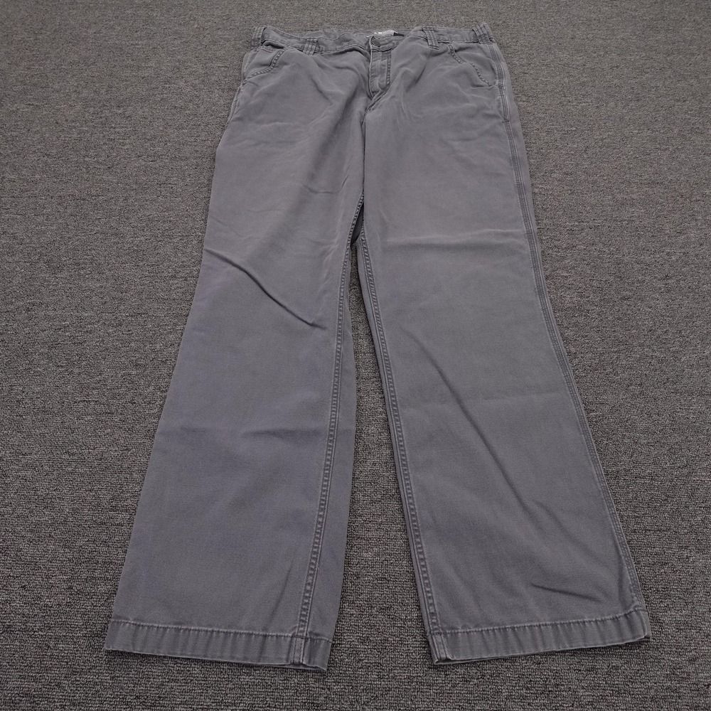Carhartt Pants Mens 38x32 Gray Relaxed Fit Canvas Carpenter Workwear Utility